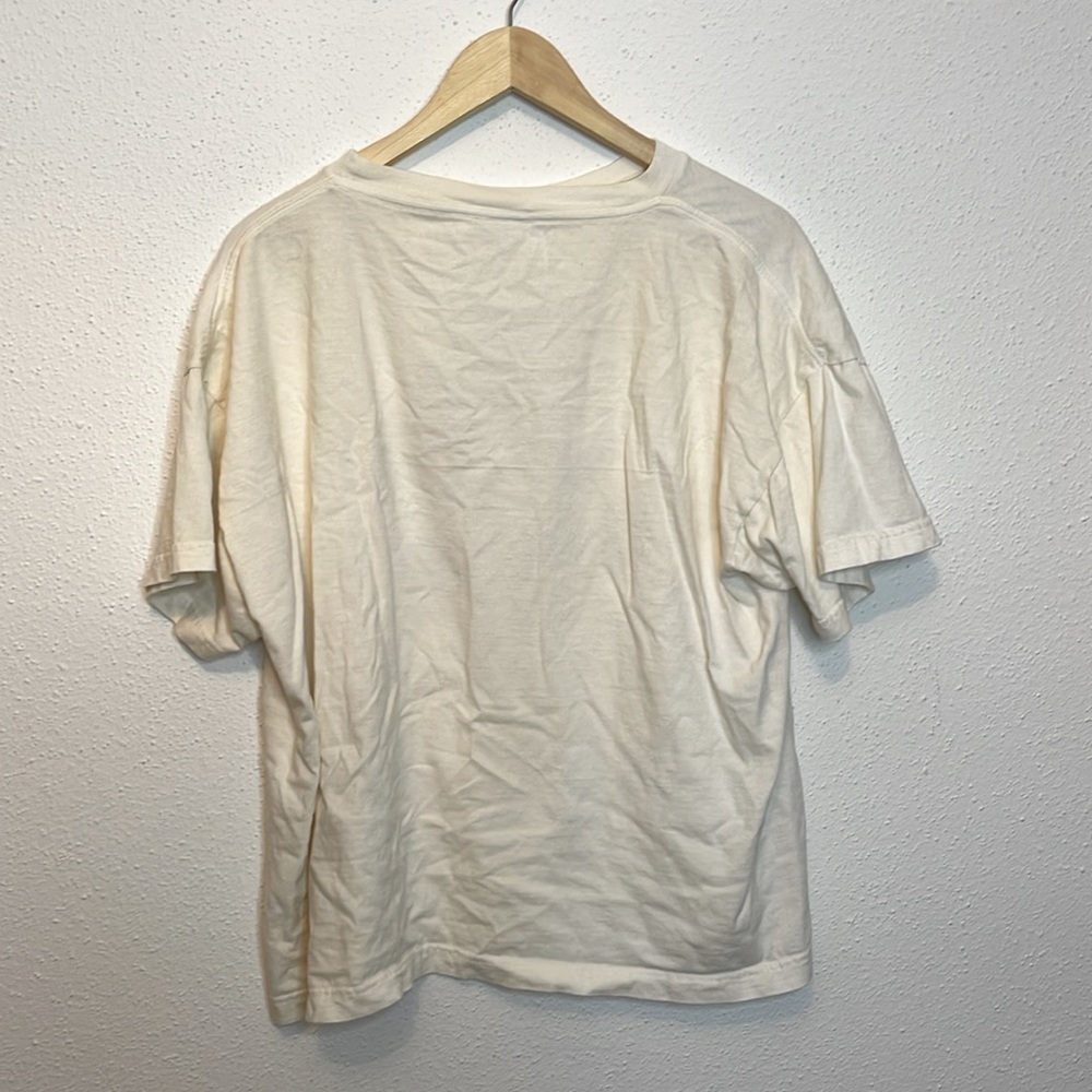 Bear with American Flag and Sunflower White T Shirt - Picture 3 of 4